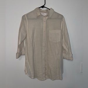 Button down shirt. Beige size small.